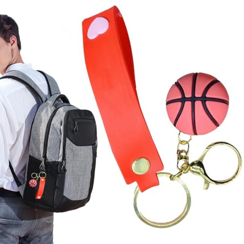 Chaînes de clés de sport, porte-clés de balle - En silicone 3D - Pour basket-ball, fête, fans, fans de sport - Récompenses scolaires, anniversaires, Basketball., Siehe Beschreibung