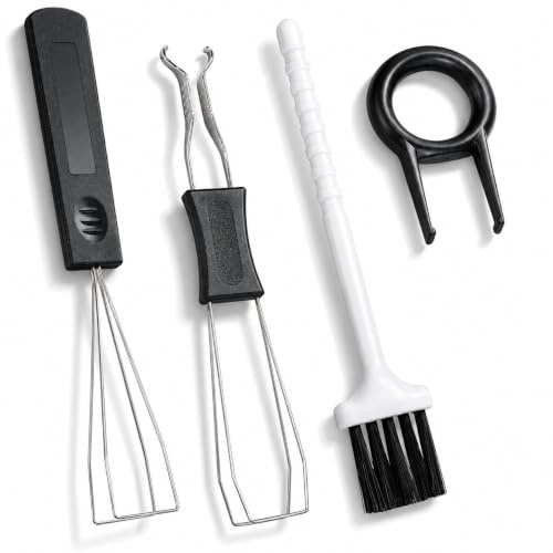 HywkingGrt 4pc Stainless Steel Keycap Remover Tools Lit Switch Puller with Cleaning Brush Tweezers for Mechanical Keyboards