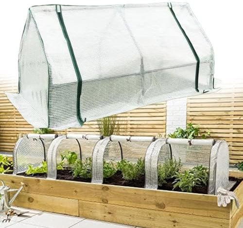 Invernadero de túnel de cultivo pequeño con cubierta reforzada de rejilla de malla para invernadero de jardín al aire libre