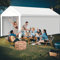 Kidsgigglz Tonnelle Carport 4x8 m, Grande Tente de Garage, résistante aux Conditions Hivernales, Porte à enroulement, Toit et parois latérales, comme pour véhicules, Bateaux et matériels agricoles