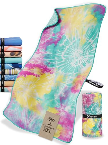 NirvanaShape Strandtuch XXL - Strandhandtuch mit über 32 Strand-Muster - schnelltrocknende Mikrofaser Badetuch, Microfaser Handtuch, Badehandtuch - 200 x 90 cm