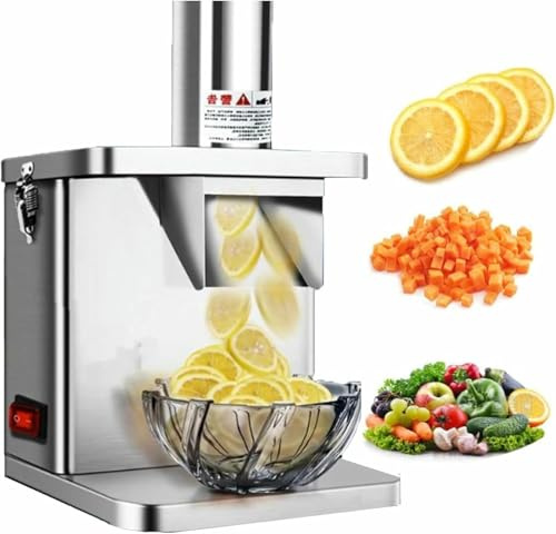 YGHBFRSZ Picadora eléctrica de Verduras 3 y 1, cortadora y cortadora de Alimentos comerciales, máquina cortadora automática de Cubitos de Papa Zanahoria, Cortador de Papas Fritas