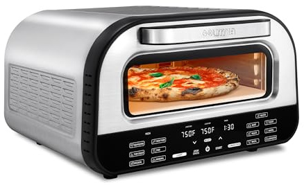 Gourmia Indoor Pizza Oven Air Fryer Toaster – 1800W Countertop Multi-Cooker with Pizza Stone, Digital Controls & 6 Presets, Stainless Steel