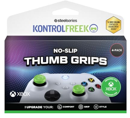 KontrolFreek No-Slip Thumb Grips | Xbox One & Xbox Series X|S Controller | Confezione da 4 | Verde/Nero