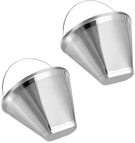 KMIXWIDQ Kaffeefilter Aus Edelstahl, Geeignet Als Ersatzfilter, 4-Kegel-Dauerfilter, 2 Stück