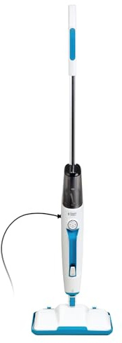Russell Hobbs Multifunctional 12-in-1 Steam Mop with 30-Second Heat-up Time, 350ml Tank, 1.5kW, 6M Cord, Detachable Handheld Design, 2x Washable Pads for Hard Floors, Carpets, Windows, Ovens RHMSM6001