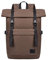 FANDARE Groß Rucksack für 15.6 Zoll Laptop Roll-Top Schultasche Schultasche Mädchen Junge Schulrucksack Herren Damen Rucksäcke zum Business Reise Schulranzen Daypacks Wasserdicht Braun