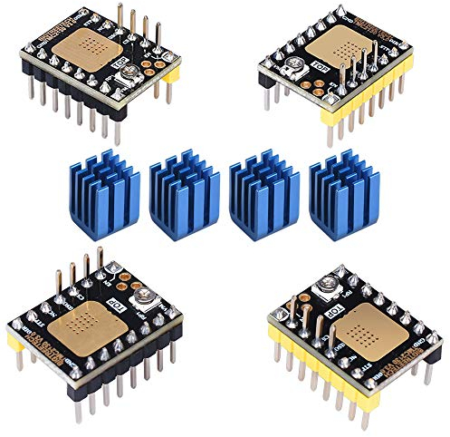 KINGPRINT TMC2130 V3.0 Schrittmotor StepStick Silent Silent Drive mit Kühlkörper für 3D-Drucker-Steuerungsplatine 4st (DIY)