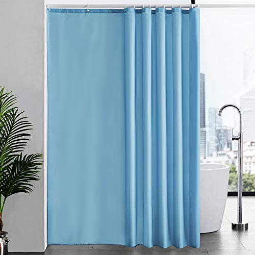 Furlinic Tende Doccia Anti-Muffa Tessuto in Poliestere, Grande Tende Doccia Impermeabile &Lavabile,Tenda Vasca da Bagno con 12 Ganci Tenda doccia Azzurro-200x240cm.