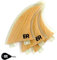 Eisbach Riders Surfboard FCS Bamboo Fiberglass Fin Thruster Set mit Fin Key (Größe Medium) - Bambus Finnen Flossen für Surfbrett und SUP (FCS)