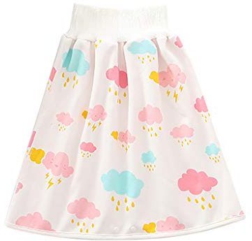 Bettwäsche Shorts Töpfchen Windel Röcke, Pull-Ups Training lehnende Für Baby Kleinkind, Urinieren Rock mit Baumwolle Trainingsrock Für Jungen Und Mädchen (Rosa,L)