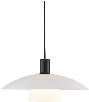 Pendelleuchte VERONA, E27, IP20, schwarz, Glas opal weiß