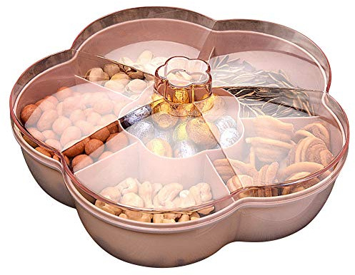 ISAKEN Scatola portaoggetti a Forma di Fiore Scatola di Caramelle, Caramelle e Coperchio per Organizer per Noci, per Feste Vassoio