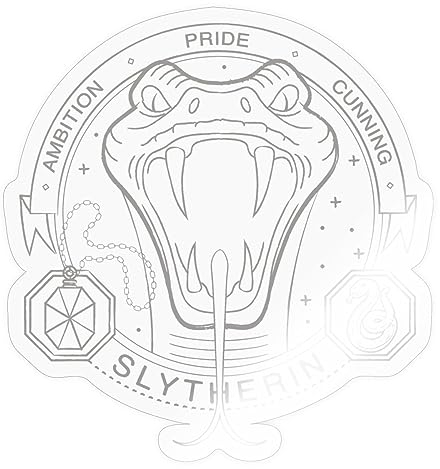 Spreadshirt Harry Potter Slytherin Wappen Schlange Sticker, max. 10 x 10 cm, 10 x 10 cm, Transparent glänzend