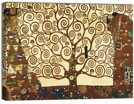 canvashop Quadri Moderni Klimt Albero della Vita 70x50 cm | Stampe da parete, Per camera da letto, Su tela canvas, Per soggiorno