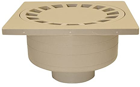 Jardibric - Siphons de Cour en Polypropylène - Évacuation Eaux Cour, Drainage Jardin, Anti-Obstruction, Installation Facile. (300 x 300 mm, Sable)