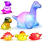 Badespielzeug Baby, Badefiguren Kinder Leuchtend Wasserspielzeug Badewanne Dinosaurier Schwimmfähige Lichteffekte für Jungen Mädchen ab 6 Monaten