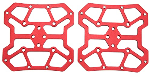 Dioche 1 Paar Breites Plattformpedal für Mountain Bike,Alu Fahrrad Klickpedal Adapter selbstsichernde Scheibenpedale für SPD und KEO-Rennradsystem,SPD-Mountainbike-System (rot)