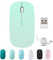 BlueBose Mouse wireless Bluetooth ricaricabile, mouse per computer portatile silenzioso click, 3 velocità Dpi regolabili, mini ricevitore USB Nano, compatibile Laptop/Ipad/Mac/PC(Verde)