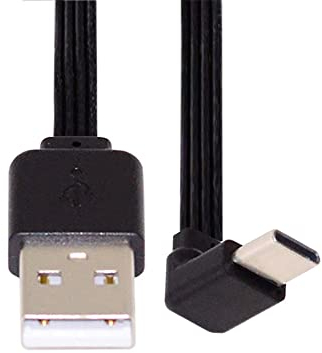NFHK approach 13cm USB 2.0 Type-A Male to USB-C Type-C Up Down Angled 90 Degree Data Flat Slim FPC Cable for FPV & Disk & Phone