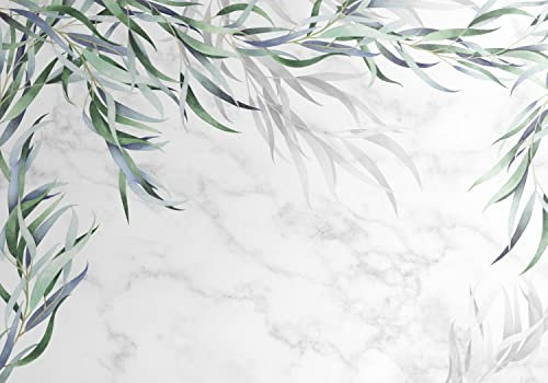 wandmotiv24 Fototapete Olivenzweige Blätter mediterran, S 200 x 140cm - 4 Teile, Wanddeko, Wandbild, Wandtapete, Olivenbaum Steinwand M6270