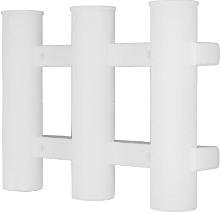 Pasamer Rutenhalter Multifunktionaler ABS Rutenhalter mit 4 Schrauben 3 Rohre FüR Angelboot (Weiß)