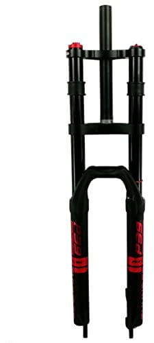HSQMA DH Downhill Mountain Bike Suspension Fork 26 27.5 29 Inch Travel 160mm MTB Air Fork Double Shoulder Front Fork 1-1/8 Straight Tube With Lockout (Color : Red, Size : 27.5inch)
