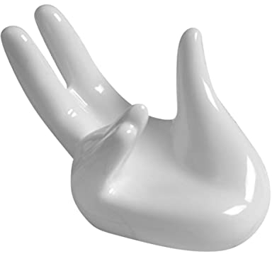 ifundom 1 Stück Basis Weiß Keramik Hand Einzigartig Home Schreibtisch Schmuckstück Mini Teller Dekoration Büro Stütze Organisation Behälter Schaufensterpuppe Ring Topfförmiger