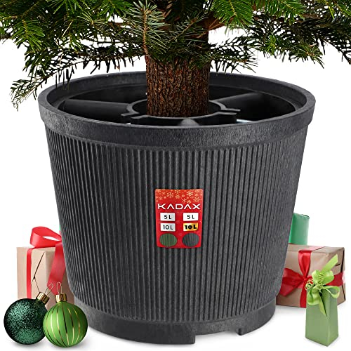 KADAX Support de sapin de Noël, en plastique recyclé, pour un vrai arbre, pied de sapin (hauteur de l'arbre jusqu'à 250 cm / graphite)