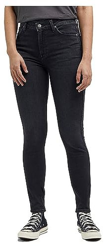 Lee Women's Scarlett HIGH Jeans, TINGLED Black, 25W / 31L