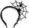 Oblique Unique® Spinnen Netz Haarreifen aus Filz mit Gaze als Kostüm Accessoire Haarreif für Halloween Karneval Fasching Motto Party Schwarz