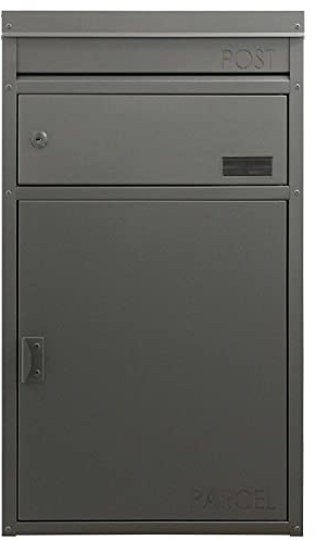 Paket-Briefkasten Safepost 45 silbergrau Design-Paketkasten moderne Paketbox RAL 9006