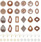 Pandahall 144-teiliges Set zum Selbermachen, geometrische Tropfenohrringe, inklusive Rautenform, natürliches Walnussholz, Anhänger, Charms, Messing-Ohrringhaken, Sprungring