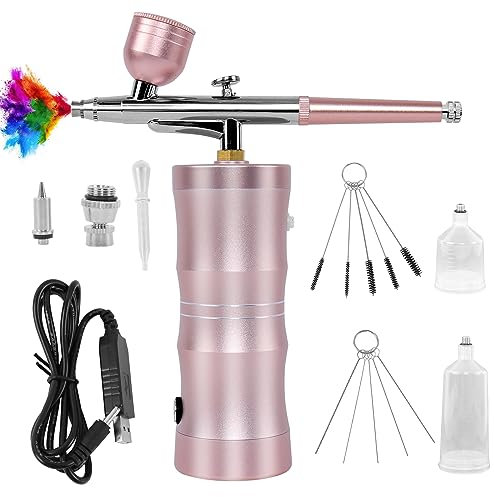 Kit aérographe portable rechargeable aérographe avec compresseur USB professionnel Air Brush pour modélisme ongles décoration pour gâteaux