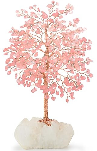 Kristallbaum mit Amerthyst-Cluster (Rosenquarzbaum mit Quarzbasis)