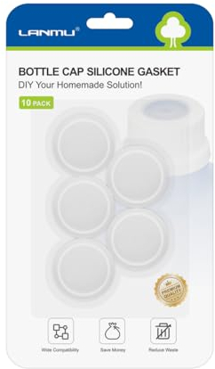 Lanmu Bottle Cap Silicone Gasket for Flash Powermop Refill Liquid, Replacement Refill Liquid Accessories for Flash Powermop Floor Cleaner,DIY Reusable Bottle Refillable Container (10 Pack)
