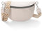 VidFair Umhängetasche Damen Groß Bauchtasche Stylisch Elegante Moderne Leder Wasserabweisend Crossbody Bag Breiter Gurt Bauchtasche Taschen mit Abnehmbarem Schultergurt für Festival Reise Alltag Beige