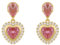 Miancheng 925 Sterling Silber Cubic Zirkonia Rosa Gerz Anhänger Ohrringe,Kurze Ohrringe für Damen,Mädchen,Barbie