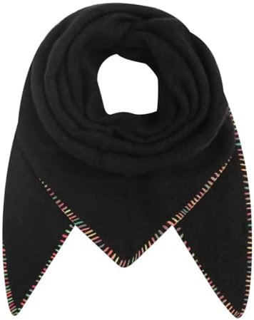 FASHION YOU WANT XXL Schal flauschig schal-tuch damen dicker dreieckstuch groß Wolle 3 FARBIG Farben kuschelig (NBschwarz)