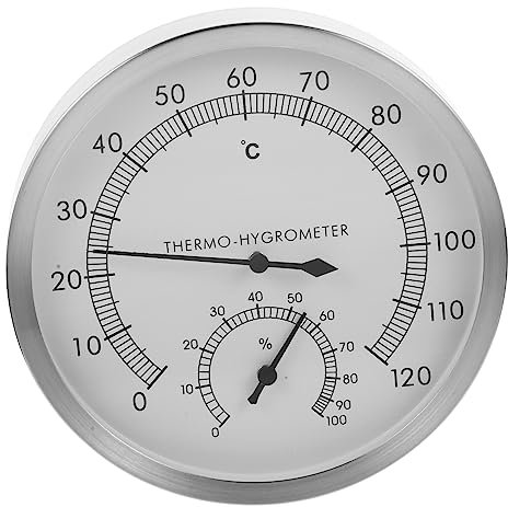 Yardwe Sauna Thermometer Hygrometer Aus Edelstahl Präziser Hygrothermograph Für Sauna Und Dampfbad Langlebiges Raumthermometer Für Hotel Fitnessstudio Und Heimsauna