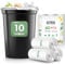 Teivio Lot de 60 grands sacs poubelle de 40 litres en plastique épais pour salle de bain, cuisine, bureau, adaptés aux poubelles de 35 à 40 L, transparent