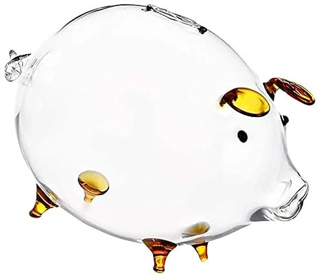 NUOBESTY Golden Pig Piggy Bank Clear Money Pot for Kids Creative Transparent Design Savings Jar for Children Home Decoration