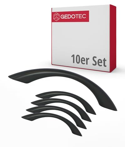 Gedotec Möbelgriffe für Kinderzimmer | Bohrabstand 128 mm | Farbe Schwarz | 10 Stück | Schubladengriffe Kunststoff | COLOUR | Türgriffe bunt | Möbelgriffe Kinder | Griffe Möbel | Türgriffe Schrank