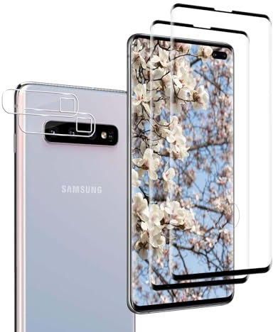 Carantee 2+2 Stück Schutzfolie für Panzerglas für Samsung Galaxy S10 Plus, Schutzglas + Kameraschutz, 3D Full Cover, 9H Härte, Bläschenfrei, Anti-Fingerabdruck, HD Galaxy S10 Plus Displayschutzfolie
