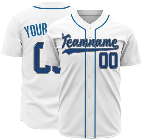 Baseball-Trikots, Personalisierte Baseball-Shirts, Baseball-Shirts für Druck-Namennummern Männer Druck-Namennummern, Button-Down-Sportuniform (Polyester, Color014)