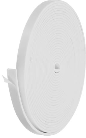 PATIKIL Weather Stripping Door Seal Strip, 1 Roll 1/2 Inch x 1/8 Inch x 26 Ft Self Adhesive Soundproof High Density Foam Tape Insulation for Door Window Air Conditioning, White
