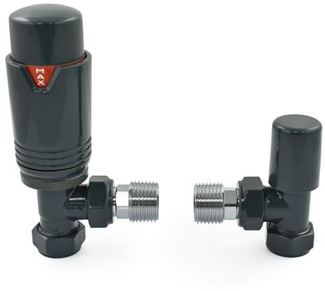 Thermostatic Radiator Valve Angled TRV – Style (All Anthracite)