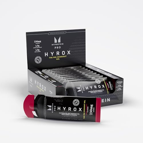 Myprotein PRO x HYROX The Pre-Workout Gel | 230mg Caffeine with Natural Guarana | Beta-Alanine, Citrulline Malate & Taurine | Boost Energy, Focus & Endurance | Vegan | Sour Cherry Flavour 12 x 60ml