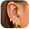 Kabwea 6 Pcs 14K Kleine Chunky Creolen Ohrringe Set für Damen, 14K Gold Plattiert, Leichte Gold Creolen, Helix Piercings,Piercing Gold,Piercing Ring Gold, für Frauen (1 Paar)