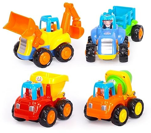 MUSISALY Reibungsbetriebenes Auto-technikspielzeug Früherziehungsspielzeug Für Jungen Und Mädchen Batteriebetriebenes Rückziehfahrzeugset Traktor Betonmischer Zufälliger Stil